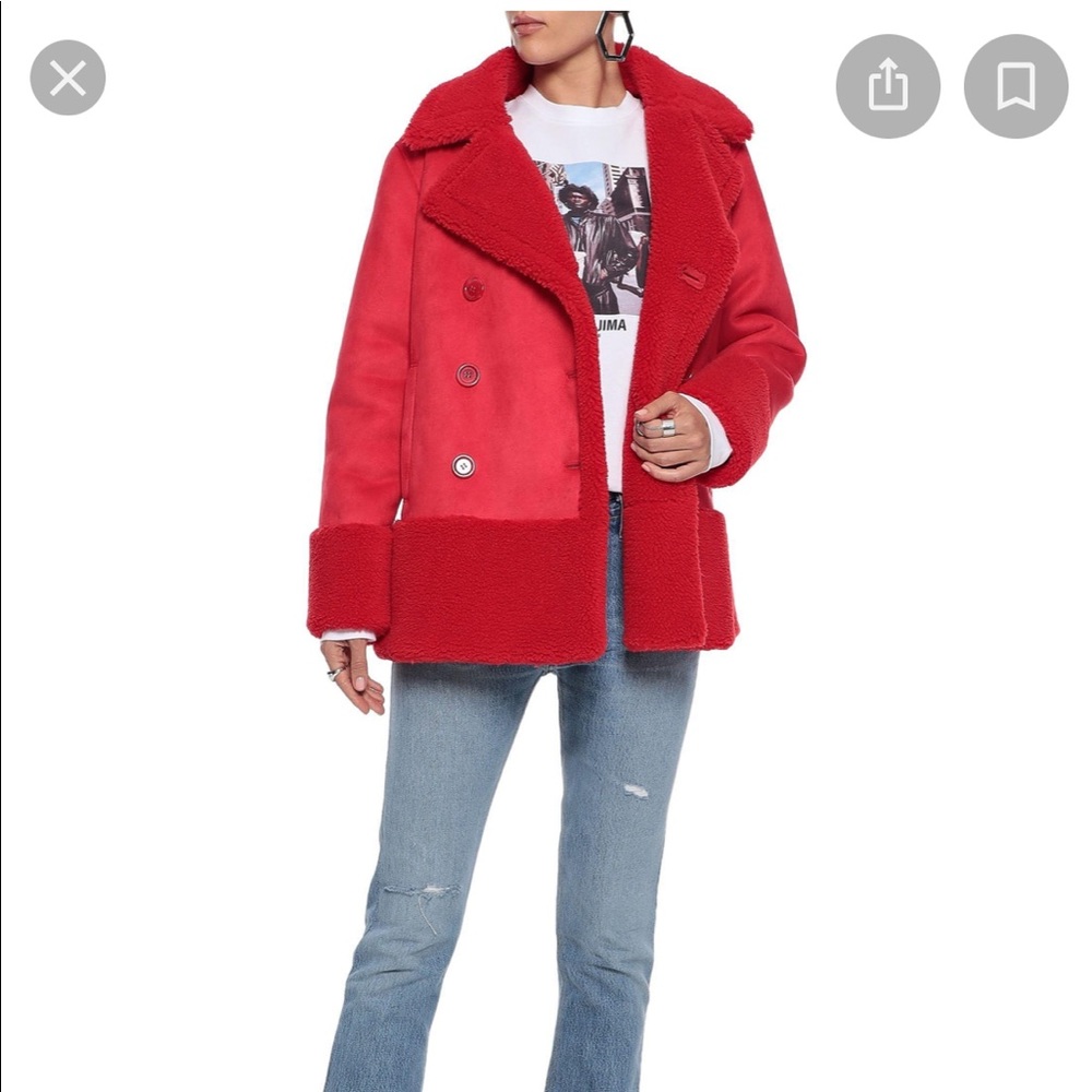 Stand studio faux fur teddy coat